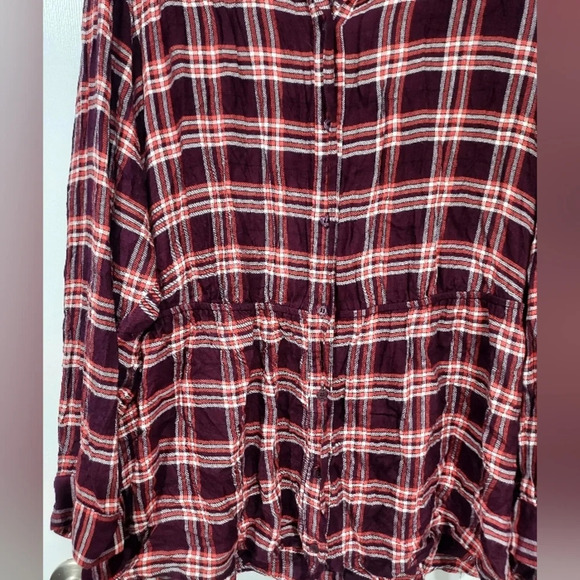 Lane Bryant No-Peek Button-Front Plaid Flannel Shirt/Tunic in Size 26/28 = 4X - Picture 5 of 14